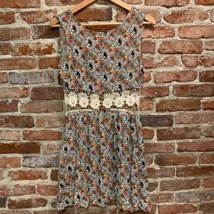 60’s Style Mini Floral Button Back Dress